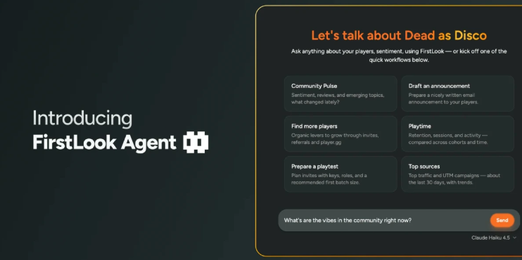 FirstLook发布AI Agent,一键打通玩家数据与营销全链路